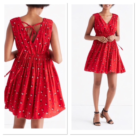 Madewell Dresses & Skirts - Madewell magnolia tie-back dress rosebud scatter